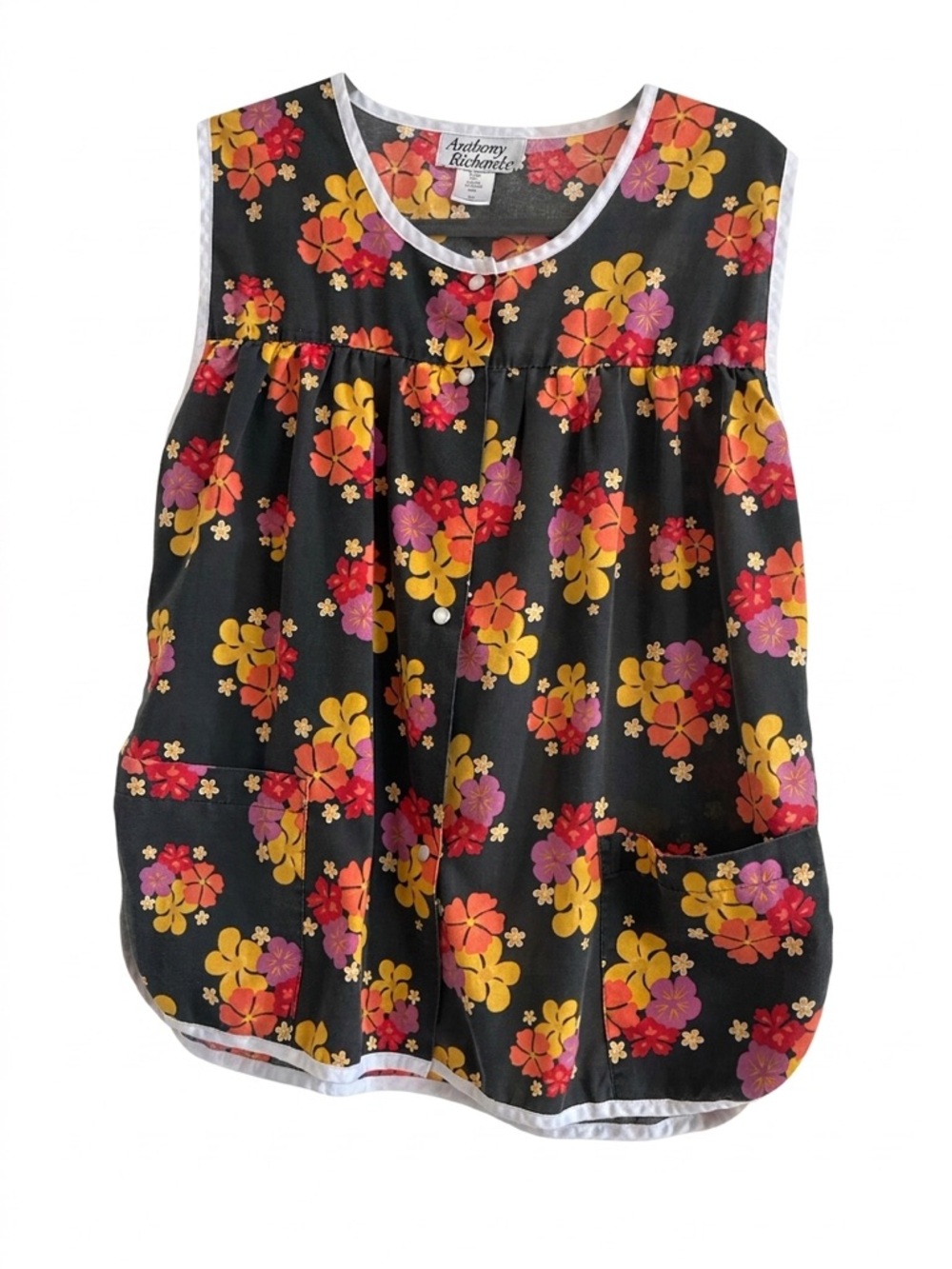 Grandmacore Floral Utility Apron | Cottagecore Garden Smock with Pockets Vintage